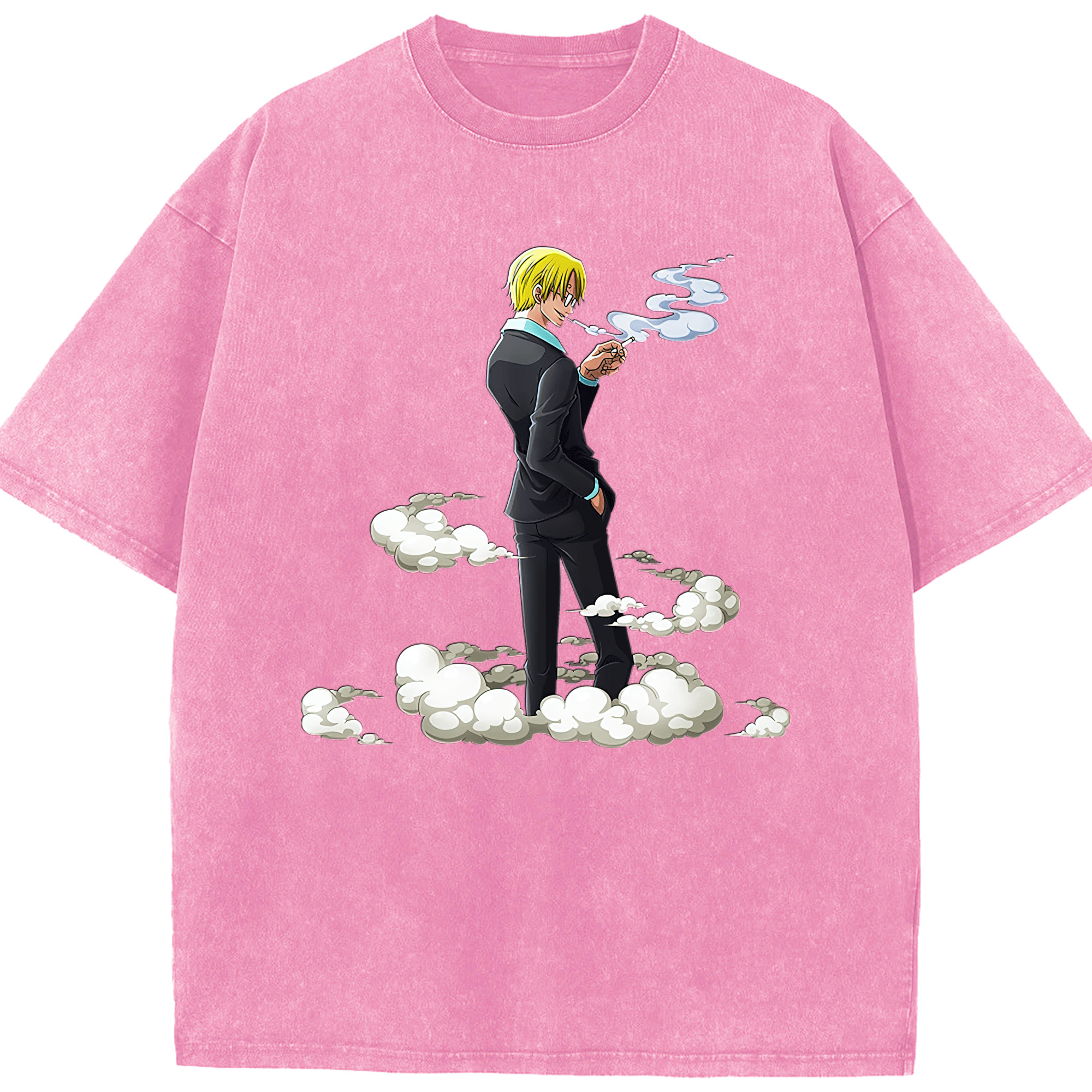 （画像用） ワンピース サンジ ONE PIECE Sanji 綿100% ヴィンテージ風 半袖Tシャツ（フロントプリント）